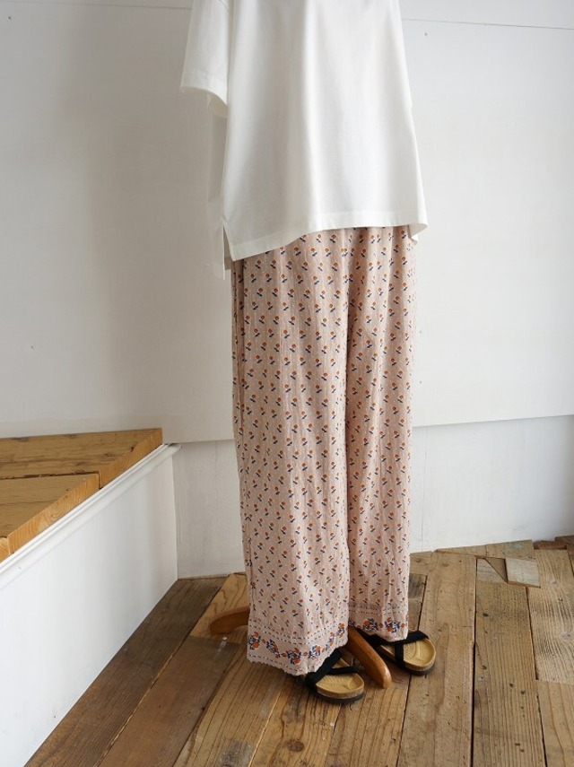 marble SUD　Block Flower ビッグパンツ