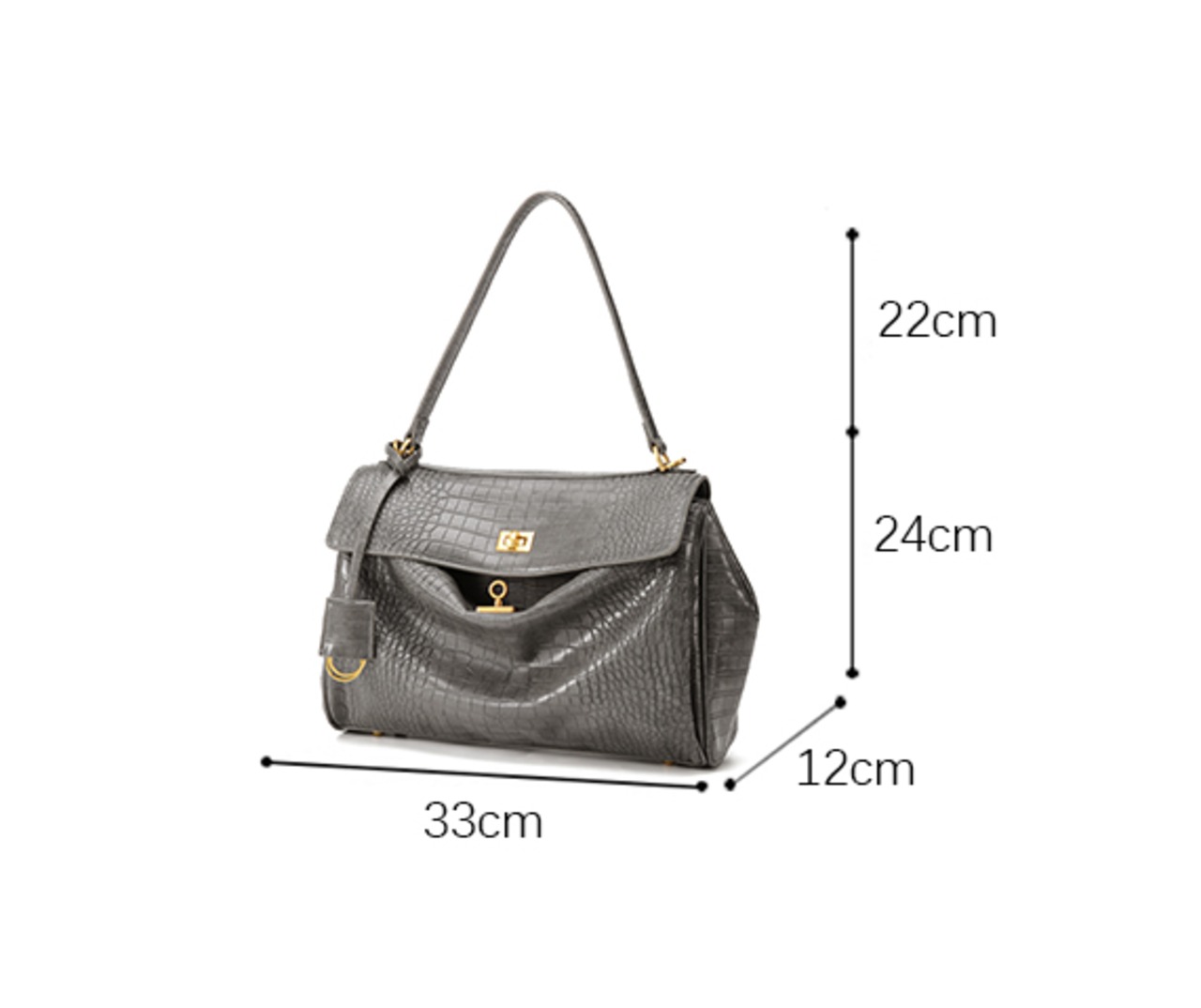 クロコダイル柄ショルダーバッグ