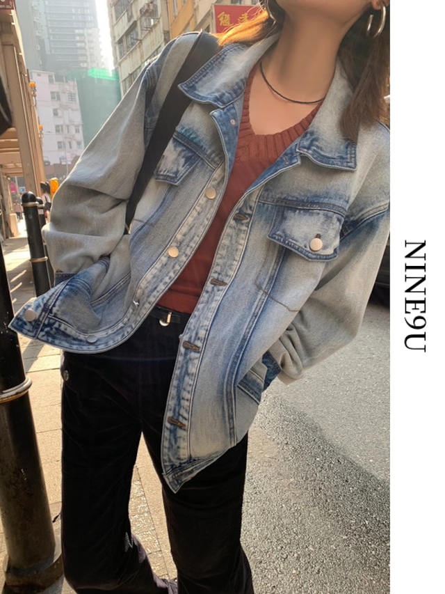 washed denim casual jacket【NINE7480】