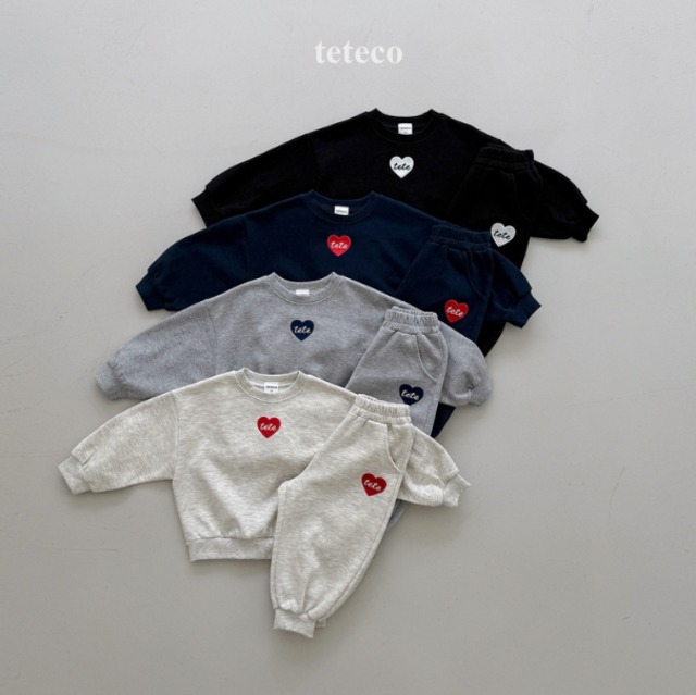【取寄】teteco ハートポイント上下セット｜秋服｜韓国子供服｜ 26/AT
