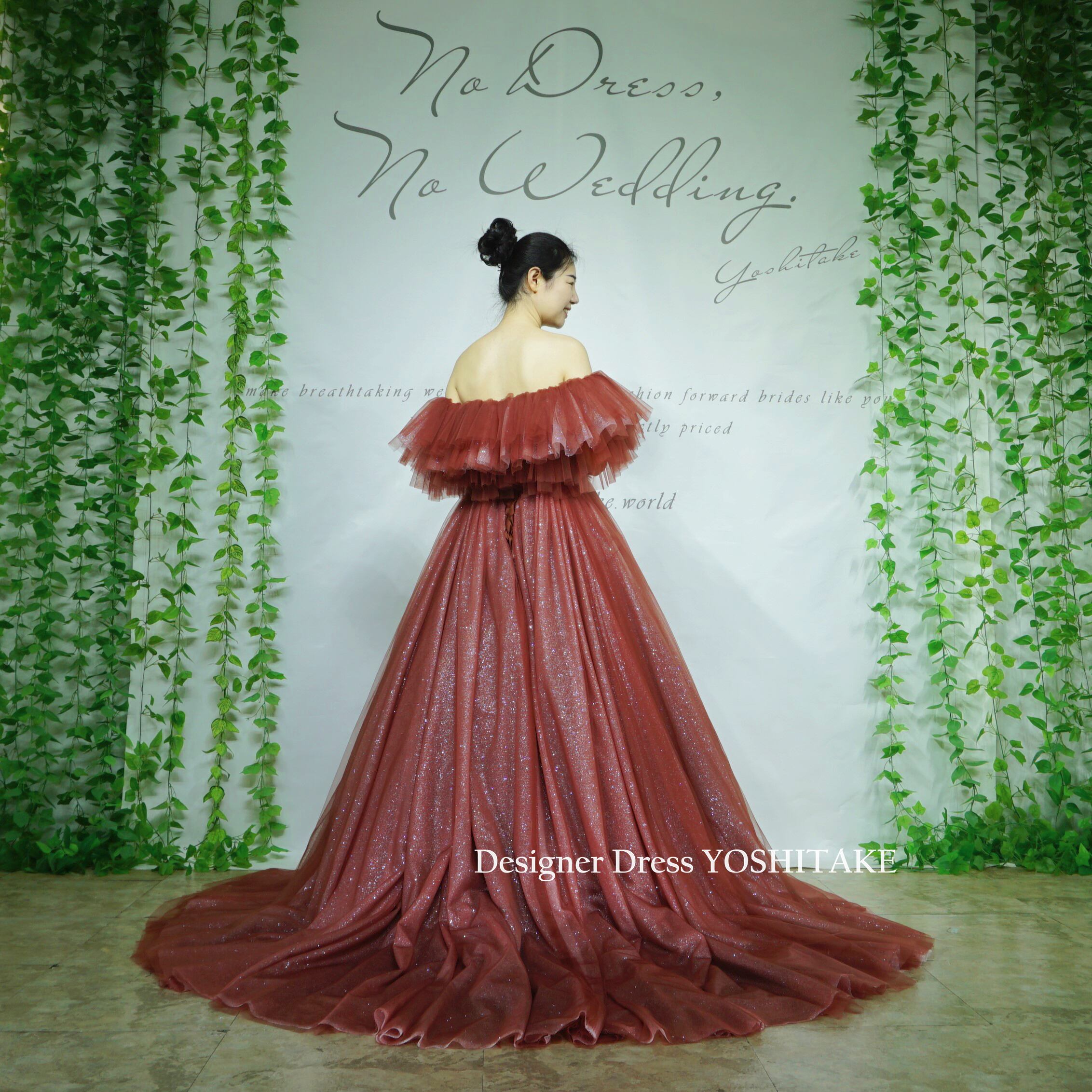 YNS wedding ウェディングドレス パニエ付き ynsウエディングドレス パニエ付き チュールラメ