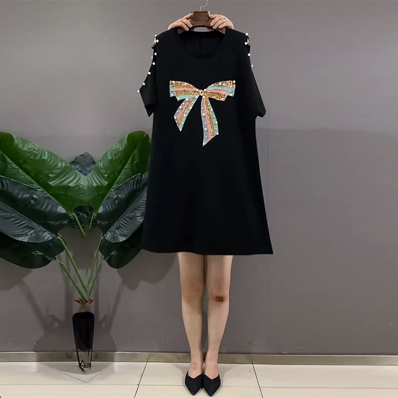 スタイルストラップレススカート サマードレス リボン 大きめサイズ 夏物 ミックスインファッション16326645945