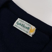 カシミヤ100% スコットランド製 Lyle&Scott ライルアンドスコット Vネック カシミア ニット セーター 42 /ネイビー/メンズ/ビンテージ