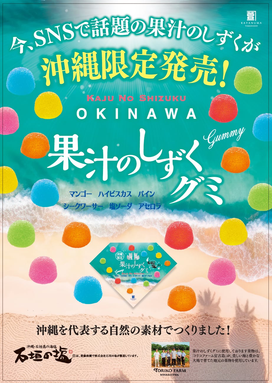 SNSで話題！ 沖縄限定 果汁のしずくグミ 1箱 【6種類13個入