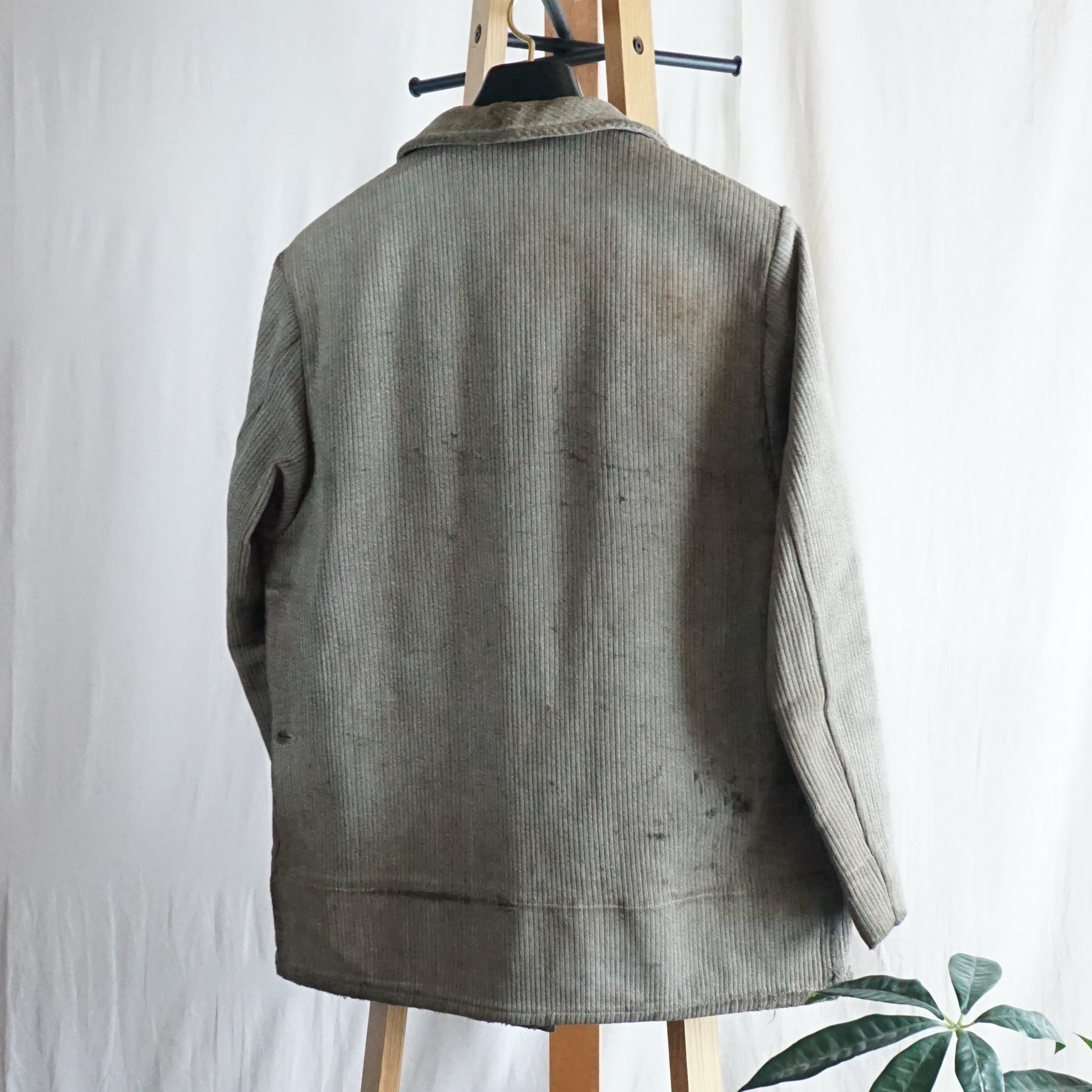 フランス コットンピケ 動物ボタン ハンティングジャケット 40's