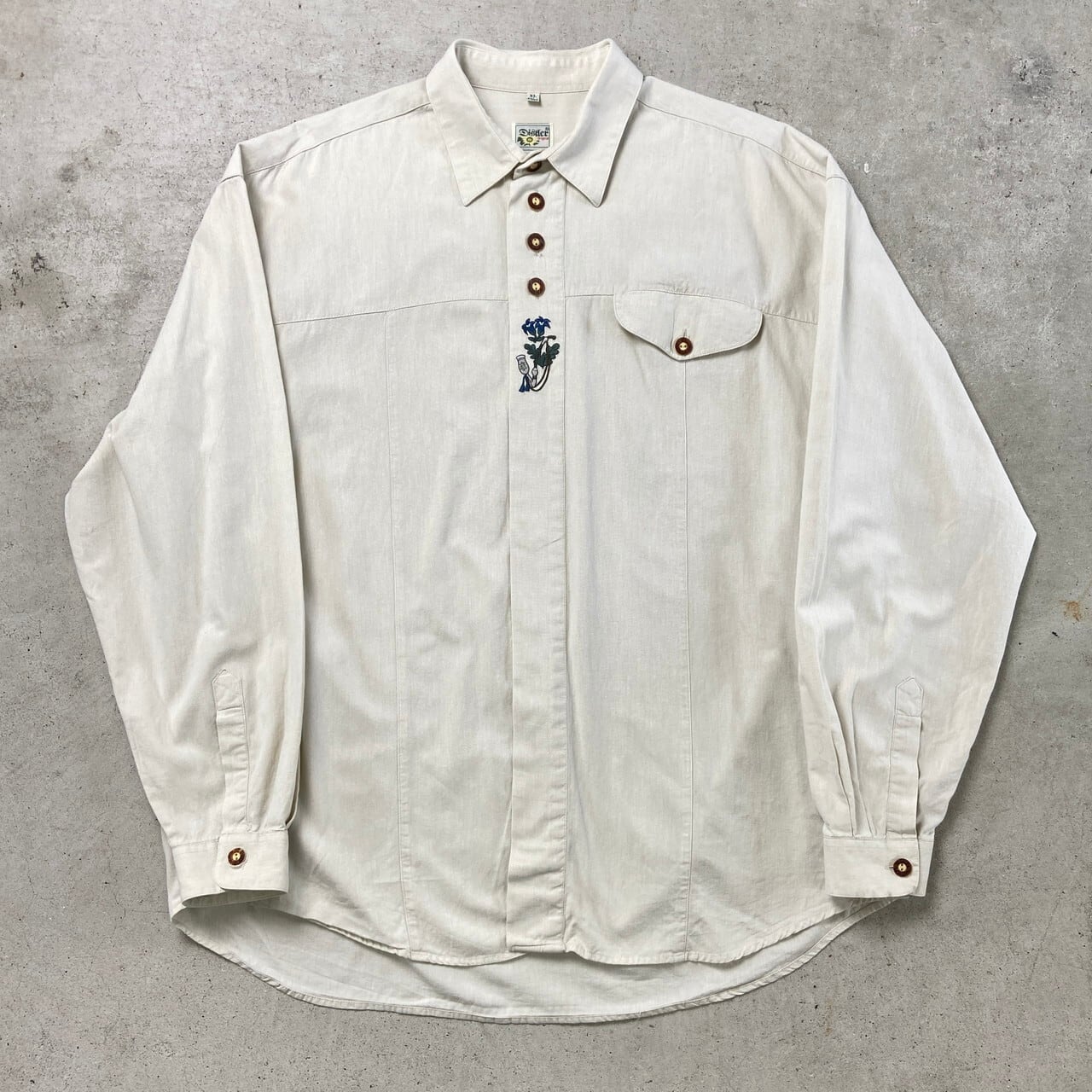 DISTLER ユーロ チロリアンシャツ 刺繍デザイン メンズ2XL相当 