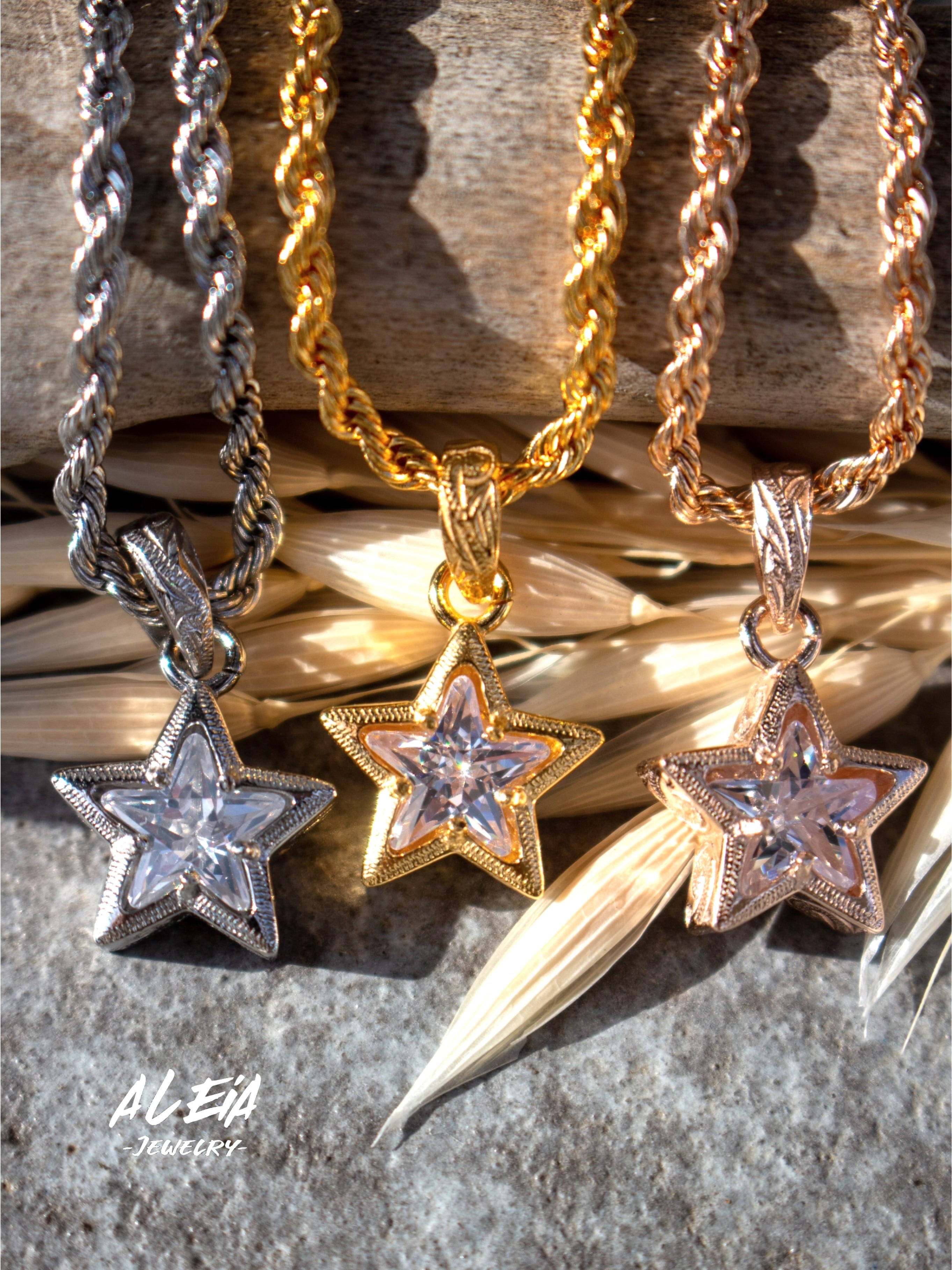 Star Zirconia Necklace [316L] ハワイアンジュエリー | ALEIA【Hawaiian jewelry  】サージカルステンレス powered by BASE