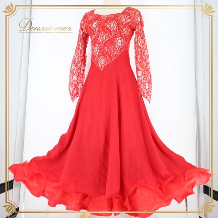 日本製 フラダンス衣装】レッド EKOLU EHIKU エコルエヒク ワンピース