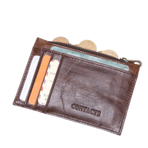 Genuine leather card holder coin case