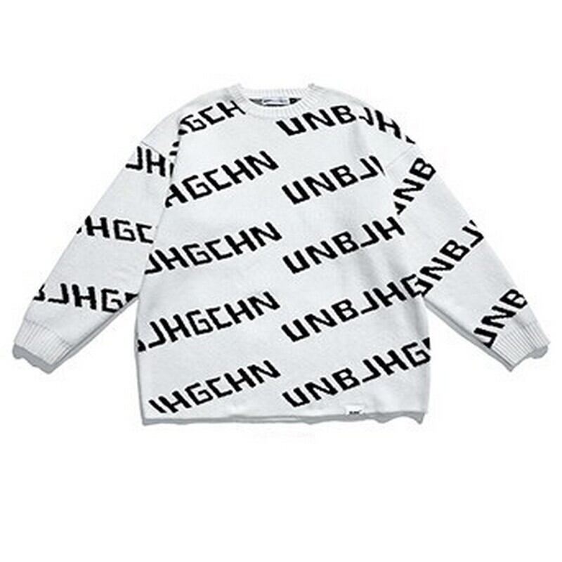 ルーズ ニット セーター コットン ラウンドネック 長袖 厚い