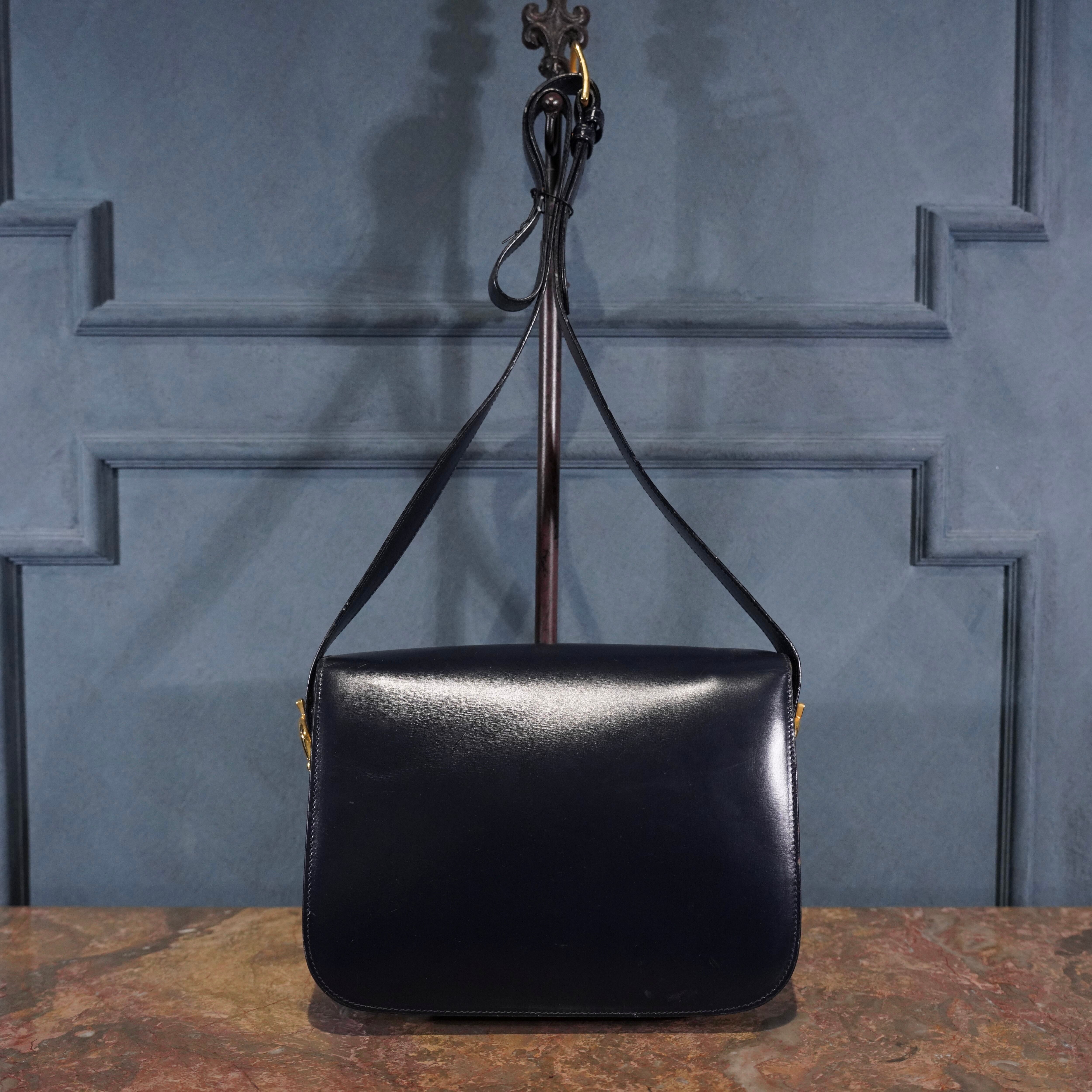 CELINE CARRIAGE LOGO DESIGN LEATHER SHOULDER BAG/オールドセリーヌ
