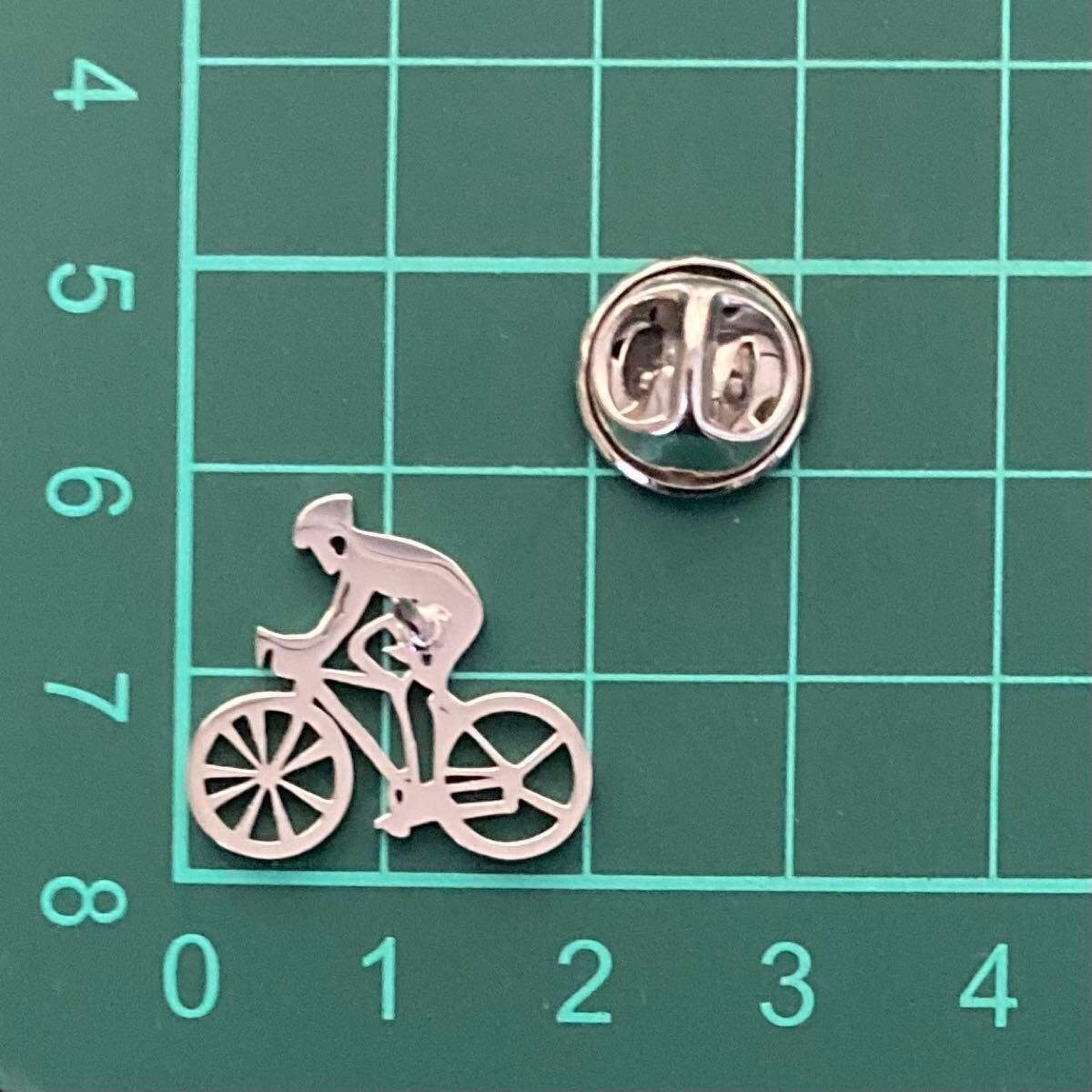 自転車 ピンズ [ サイクリスト・銀 ] ピンバッジ ブローチ ラペルピン