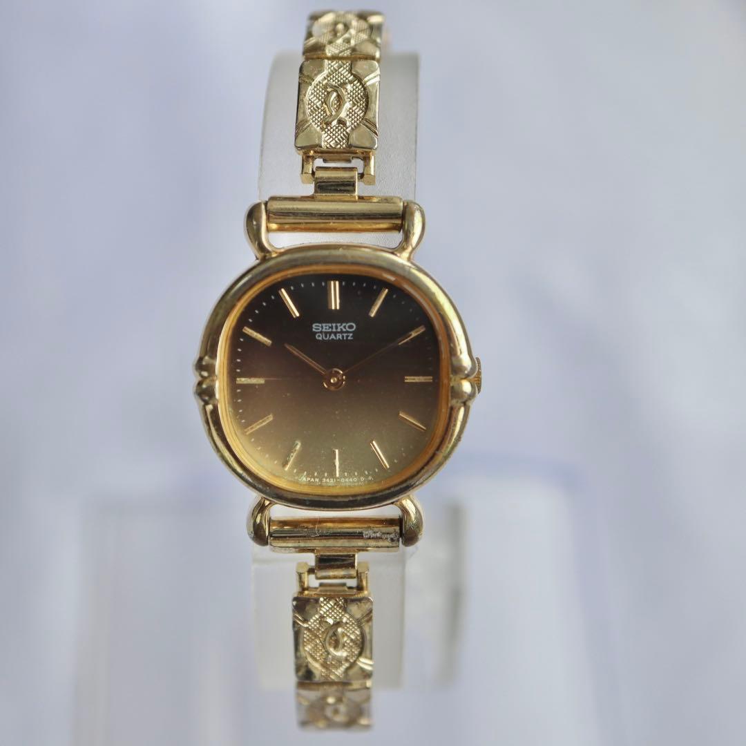 SEIKO クレドール シルバー ゴールド文字盤 レディース腕時計 11433