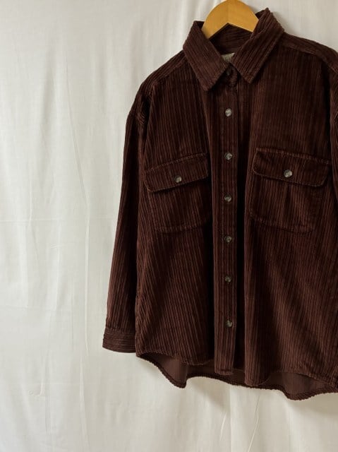 1990's Solid Color Corduroy Shirt Jacket