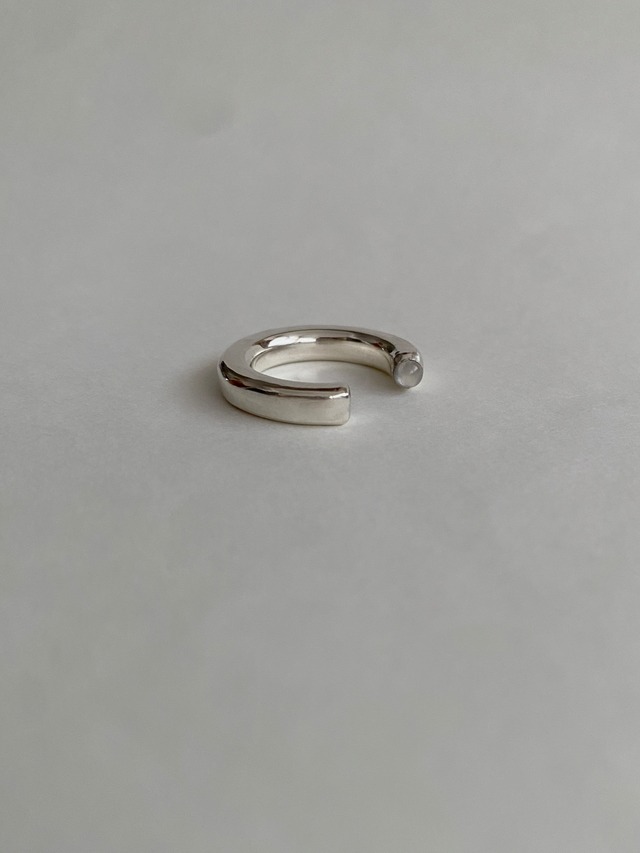 slit stone ring / silver