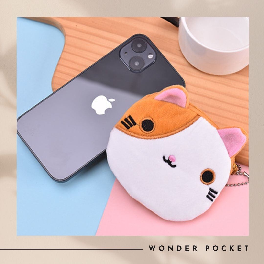 ふわふわ 茶トラ柄 猫 ポーチ かわいい 女の子 小銭入れ | WONDER POCKET