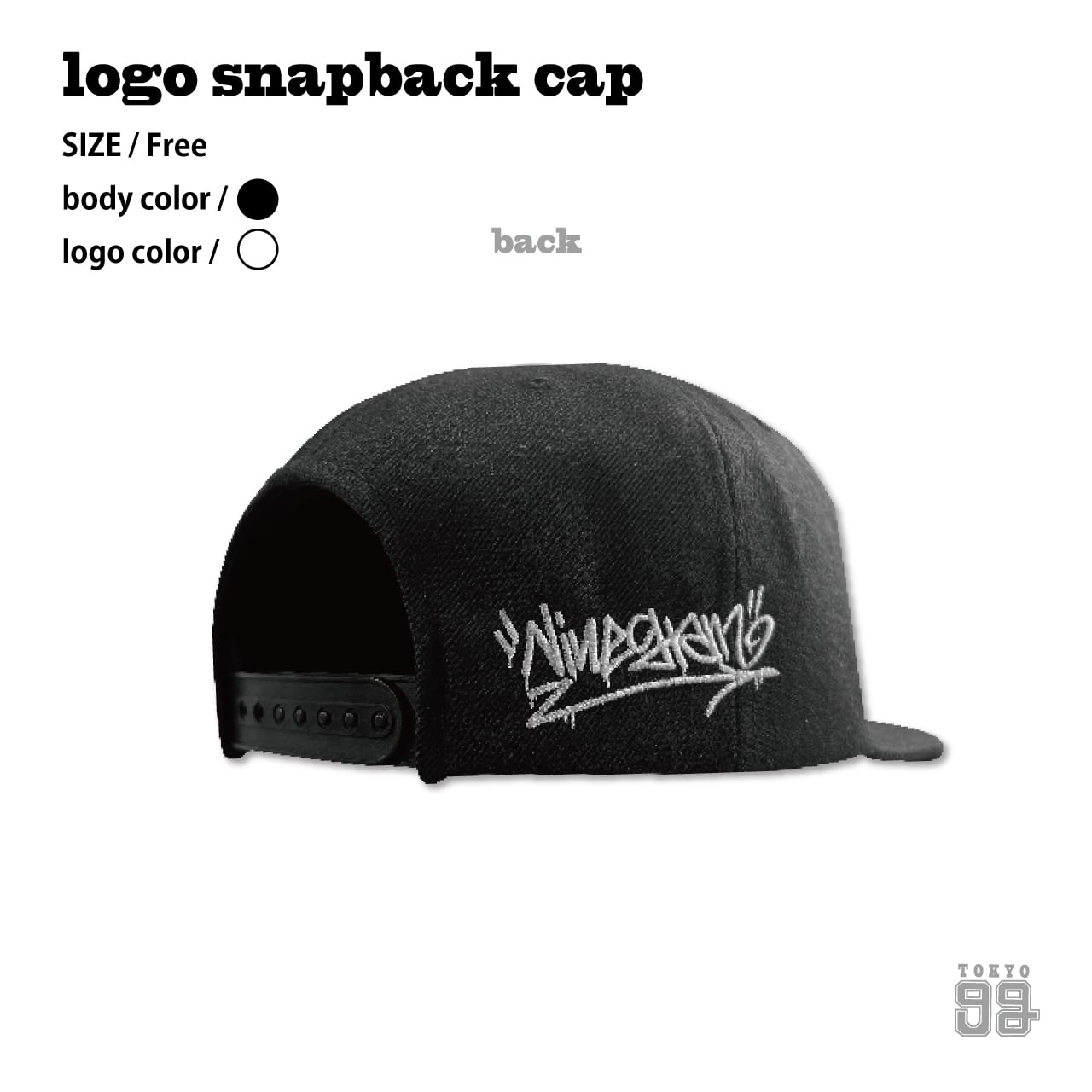 9G snapback cap / ブラック＆ホワイト