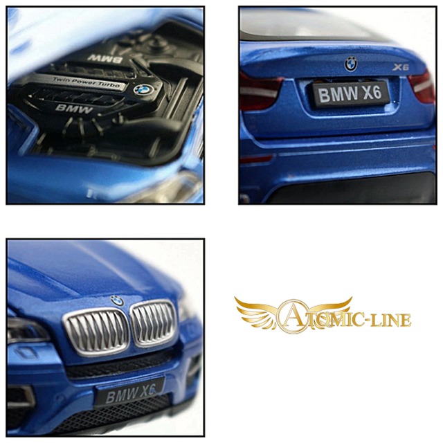 BMW X6 ミニカー 1/32 全4色 ライト点灯 エンジンサウンド 合金モデル 模型 ジオラマ