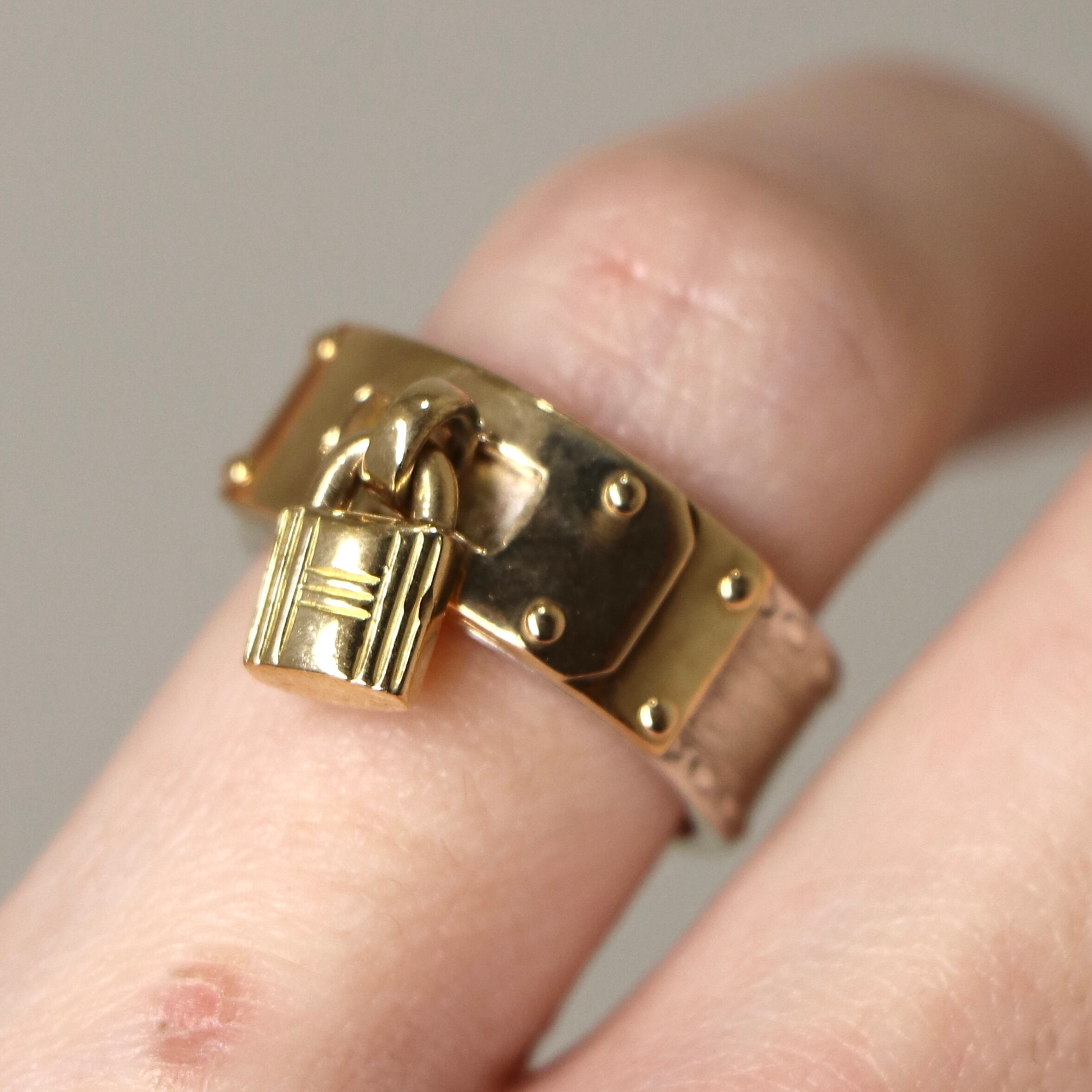 HERMES 約13号 ケリー カデナ リング シルバー925 K18 エルメス | 2122 