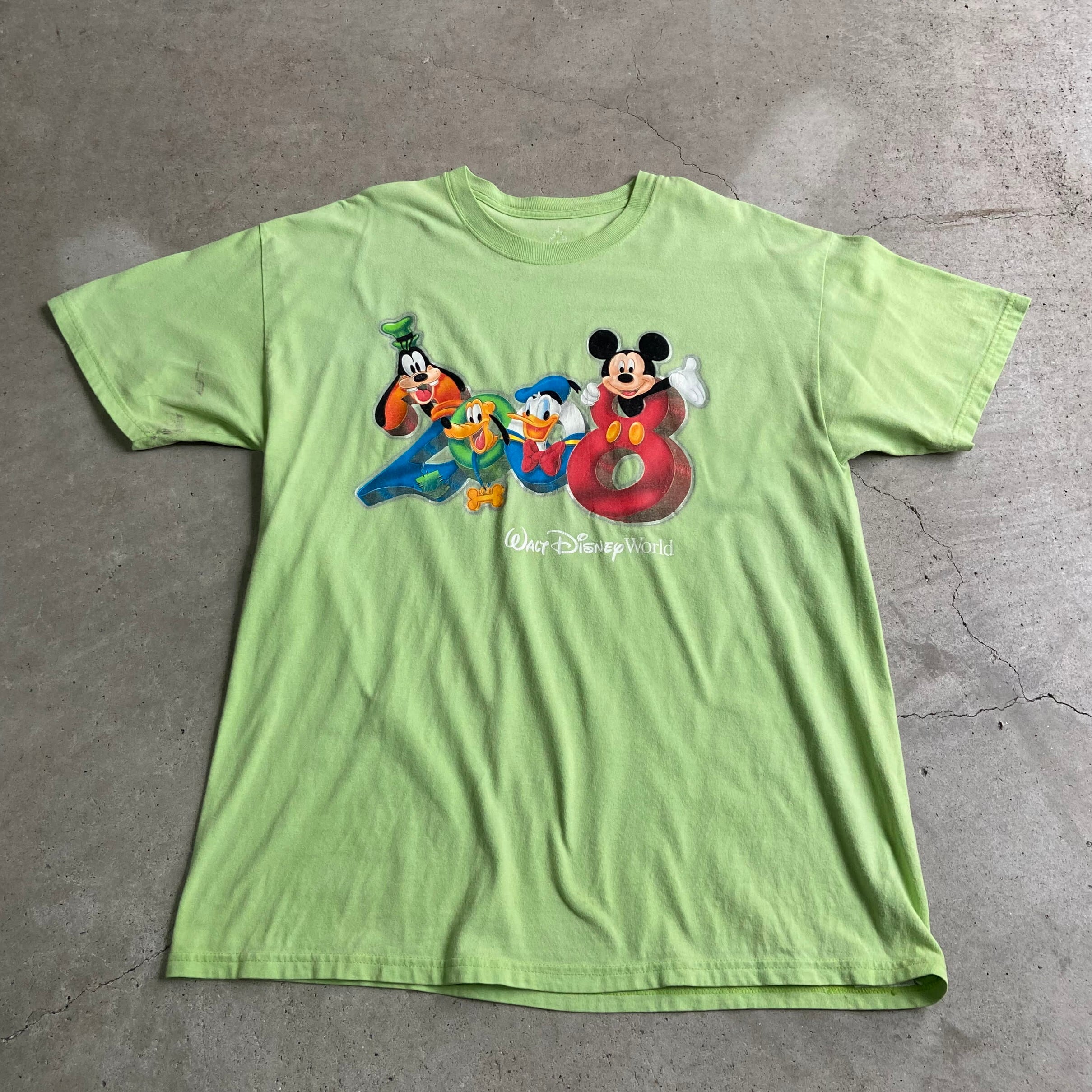 00s ディズニーランド Tシャツ ミッキー グーフィー ドナルド 星条旗