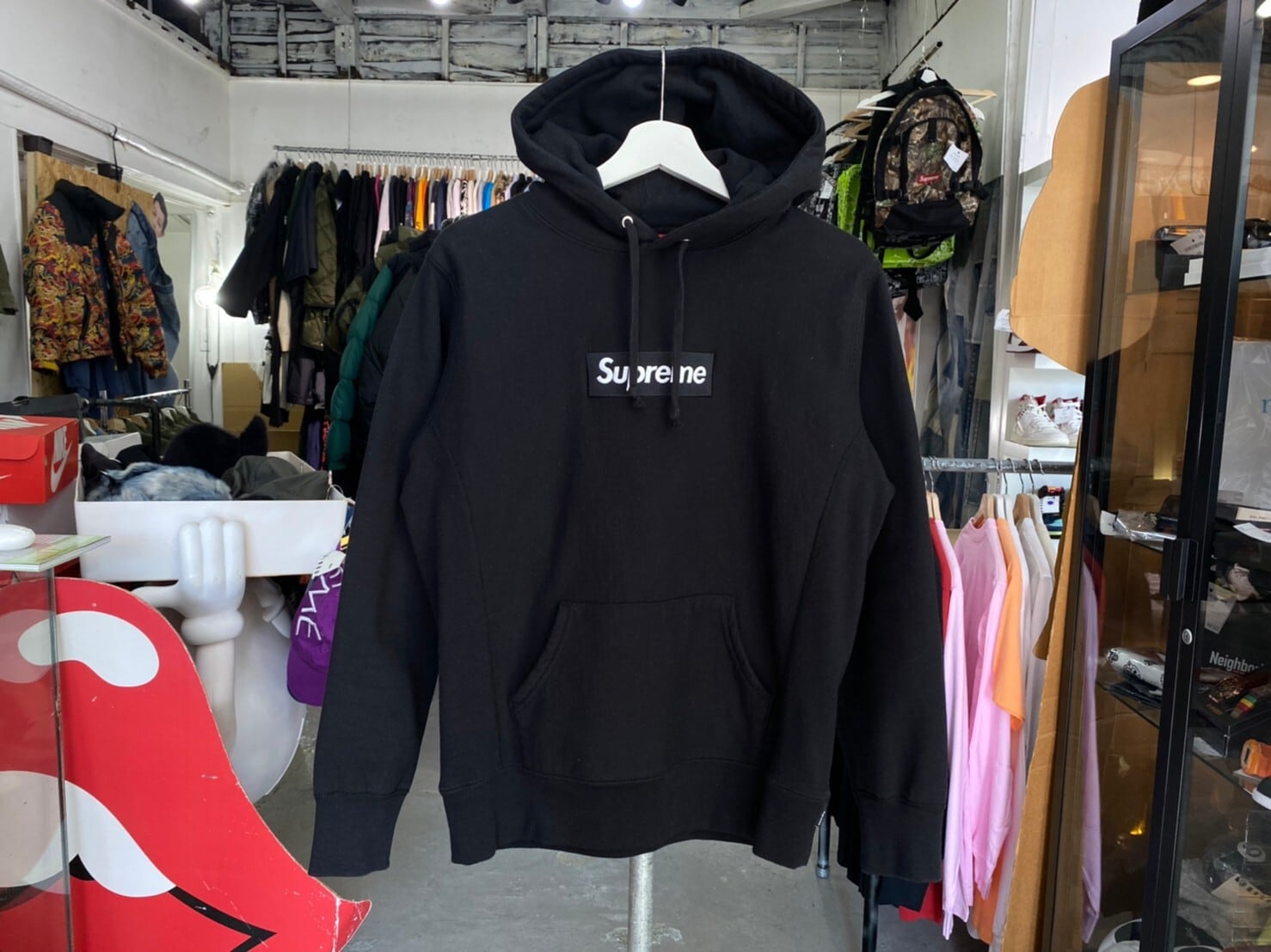 supreme box logo hooded sweatshirt black