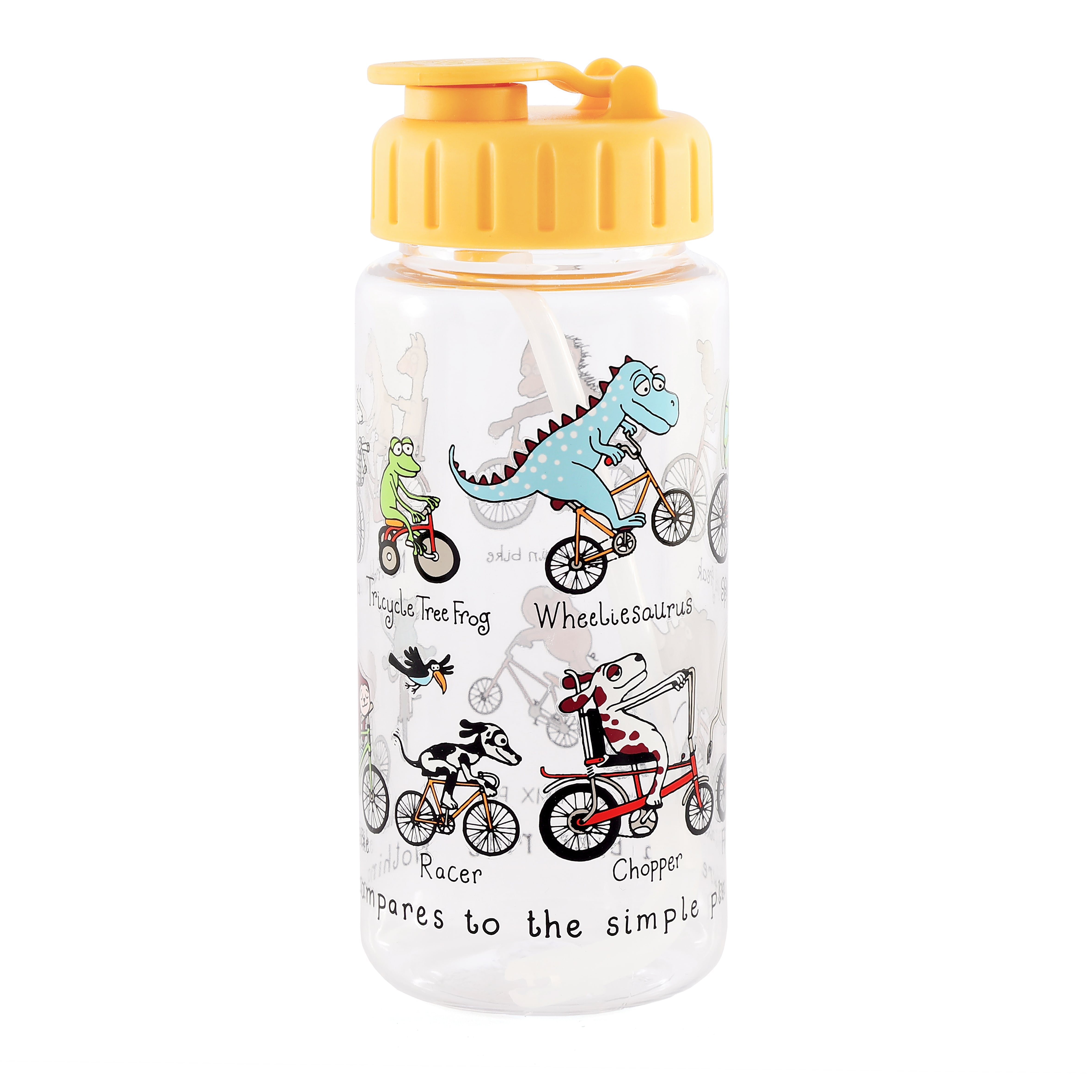 Drinking Bottle with optional straw　Animals on bikes_53BT2