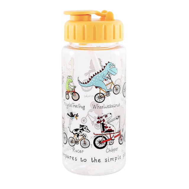 Drinking Bottle with optional straw　Animals on bikes_53BT2