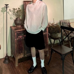 スタンドカラーモードシャツ　0865