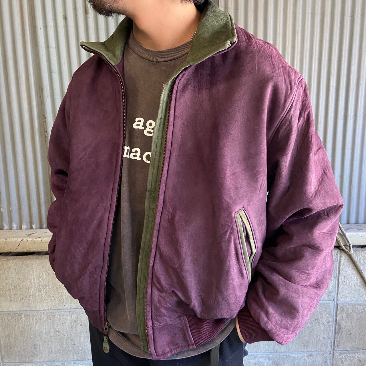 80年代 USA製 L.L.Bean ヌバックレザージャケット シングルレザー 
