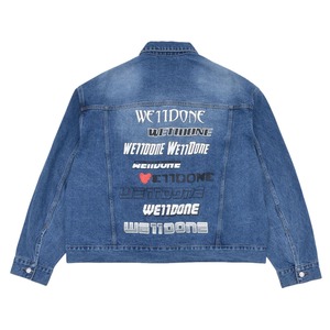 【WE11DONE】BLUE LOVE WE11DONE OVERSIZED TRUCKER JACKET(BLUE)