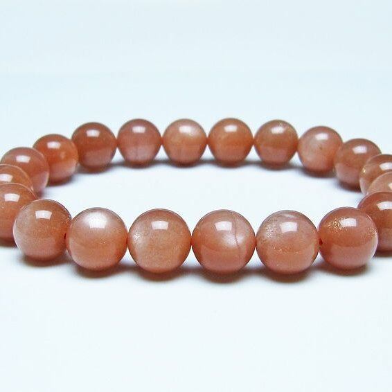 オレンジムーンストーン ブレスレット 10mm 一点物 メール便可 [M便 1/10] 111-48586