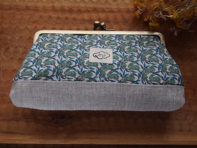 がまぐちポーチ【電磁波シールドメッシュ入り】