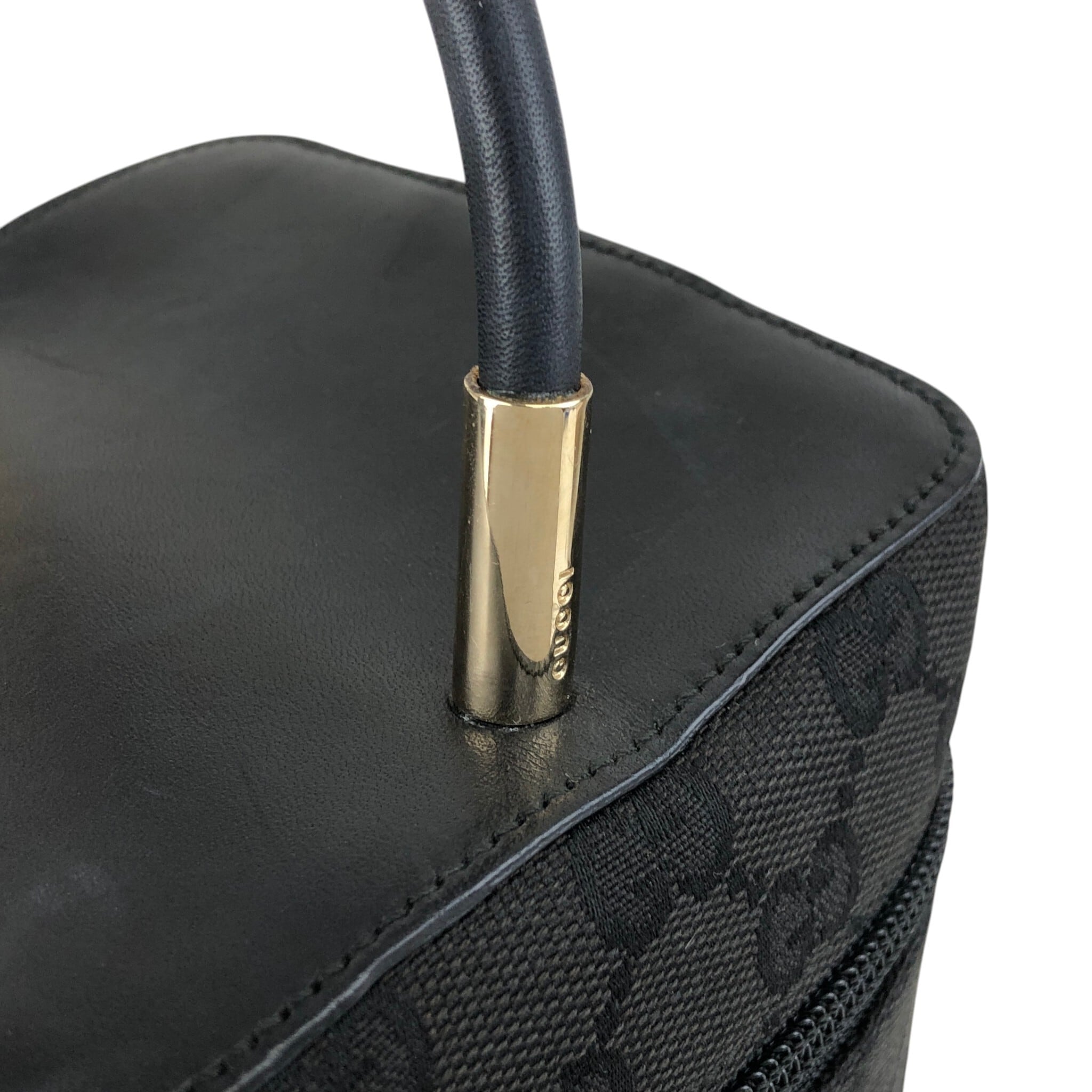 GUCCI グッチ GGキャンバス ハンドバッグ ブラック キャンバス ミニ