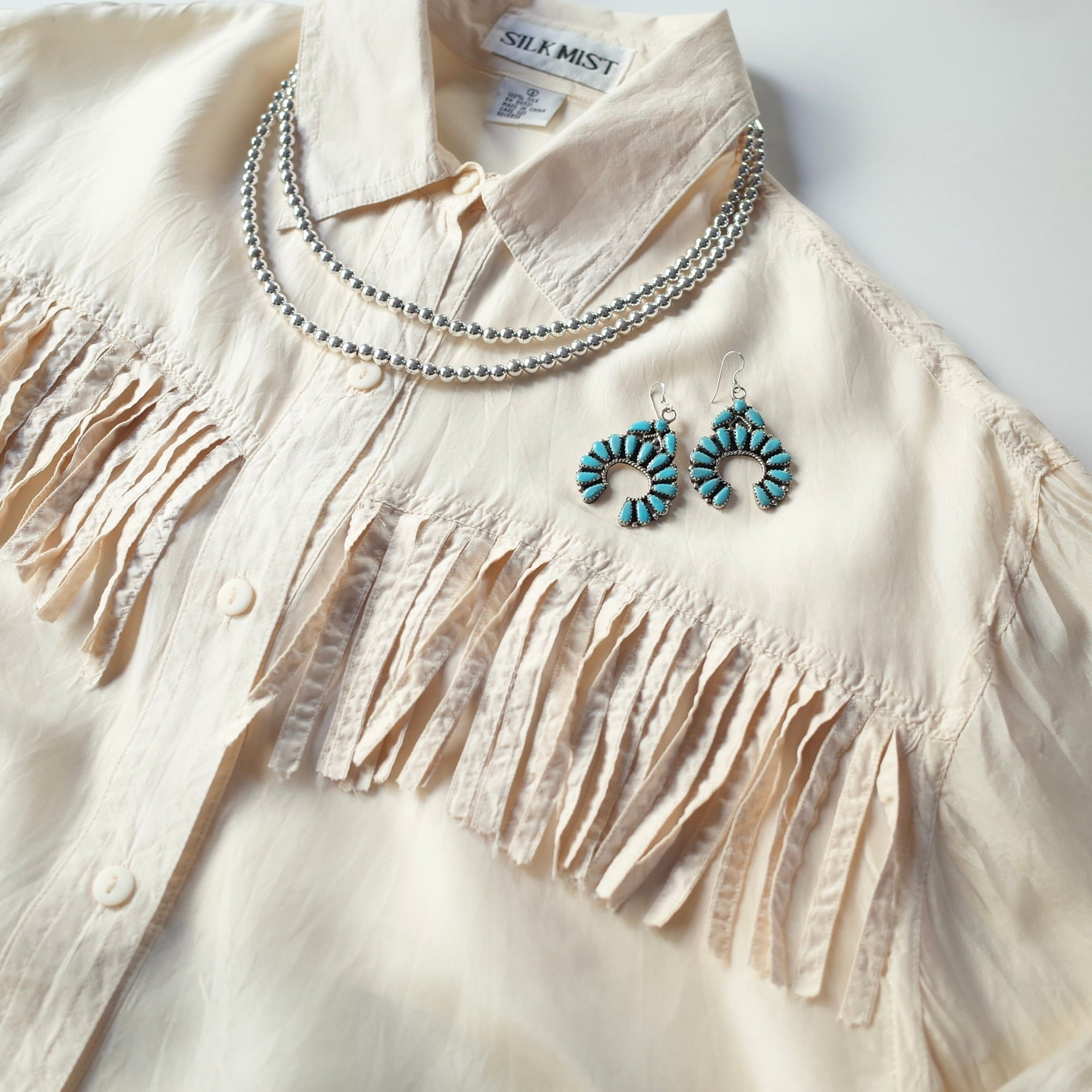 Silk fringe shirt