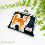 【お札を折らないミニがま口財布】柴犬｜12cm口金