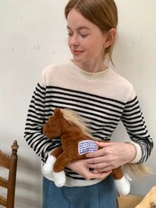Duveteux Wool-Blend Border Knit F0869