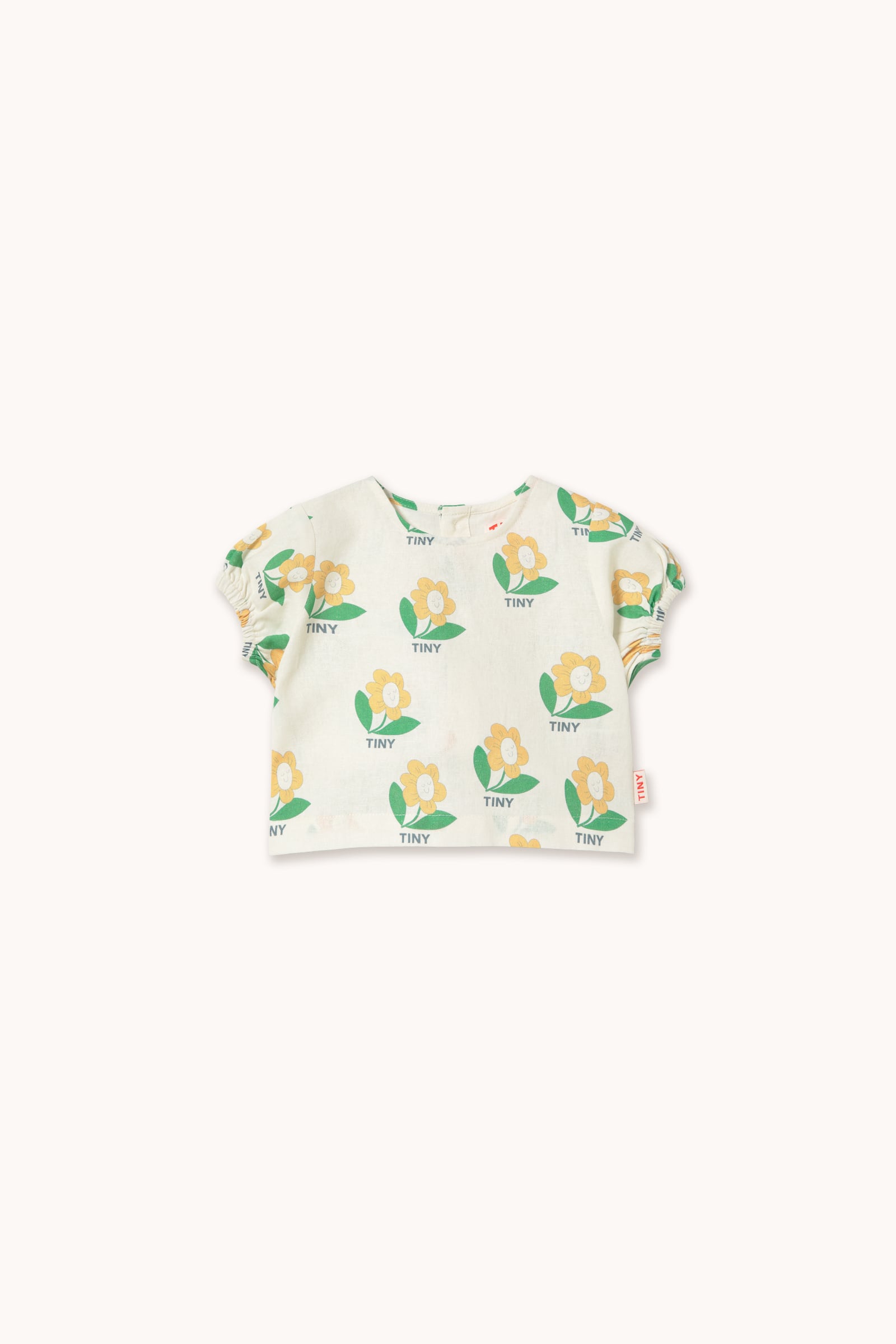 送料無料 tinycottons/TINY FLOWER LINEN BABY SHIRT off-white