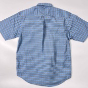 90s TOMMY HILFIGER トミー ヒルフィガー チェック BD ボタンダウン オックスフォード 半袖シャツ M/ブルー系 メンズ ビンテージ