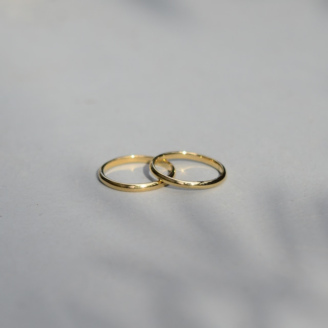 〈K18 YG〉simple ring / high dome / 2mm