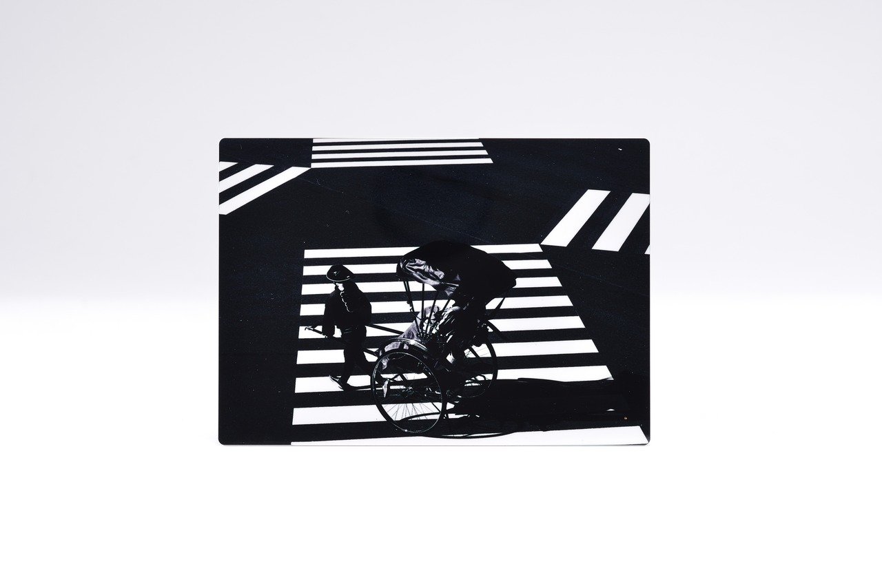 横断歩道と人力車