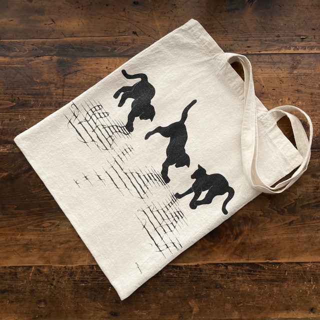 Cat Silhouette Cotton Tote Bag