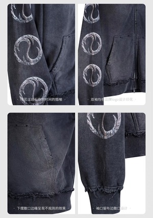 NOSUCISM 26AW 塩縮加工 ウォッシュド リメイク フーディー