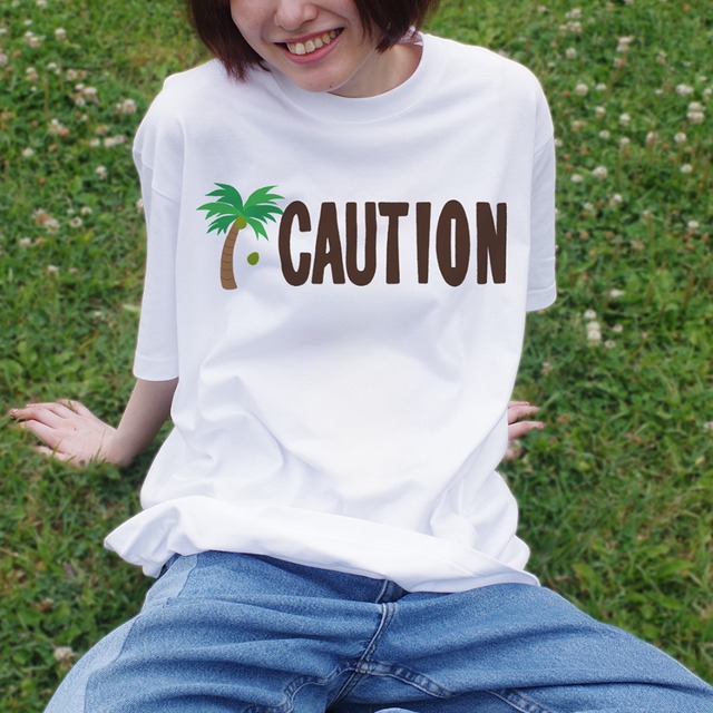 【CAUTION】 ヤシの実注意！Tシャツ