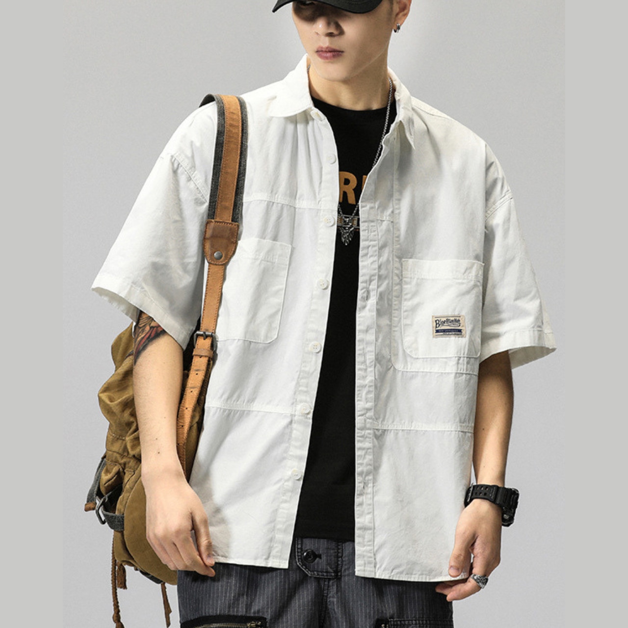 【Daily Outfit】半袖ワークシャツ【M～4XL】　TB2059・画像8