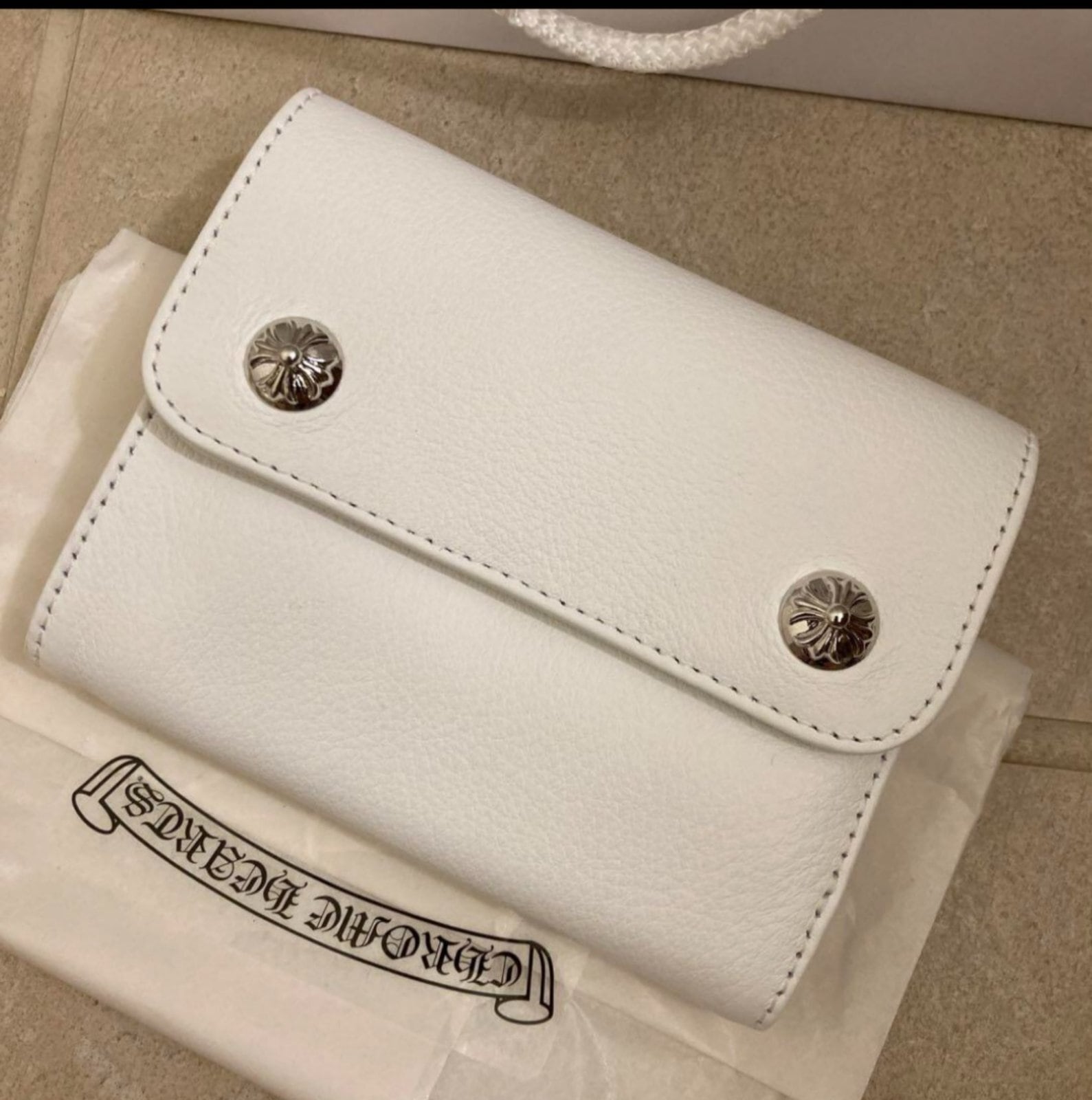 CHROME HEARTS クロムハーツ ミニ ウェーブ ウォレット ホワイト 財布