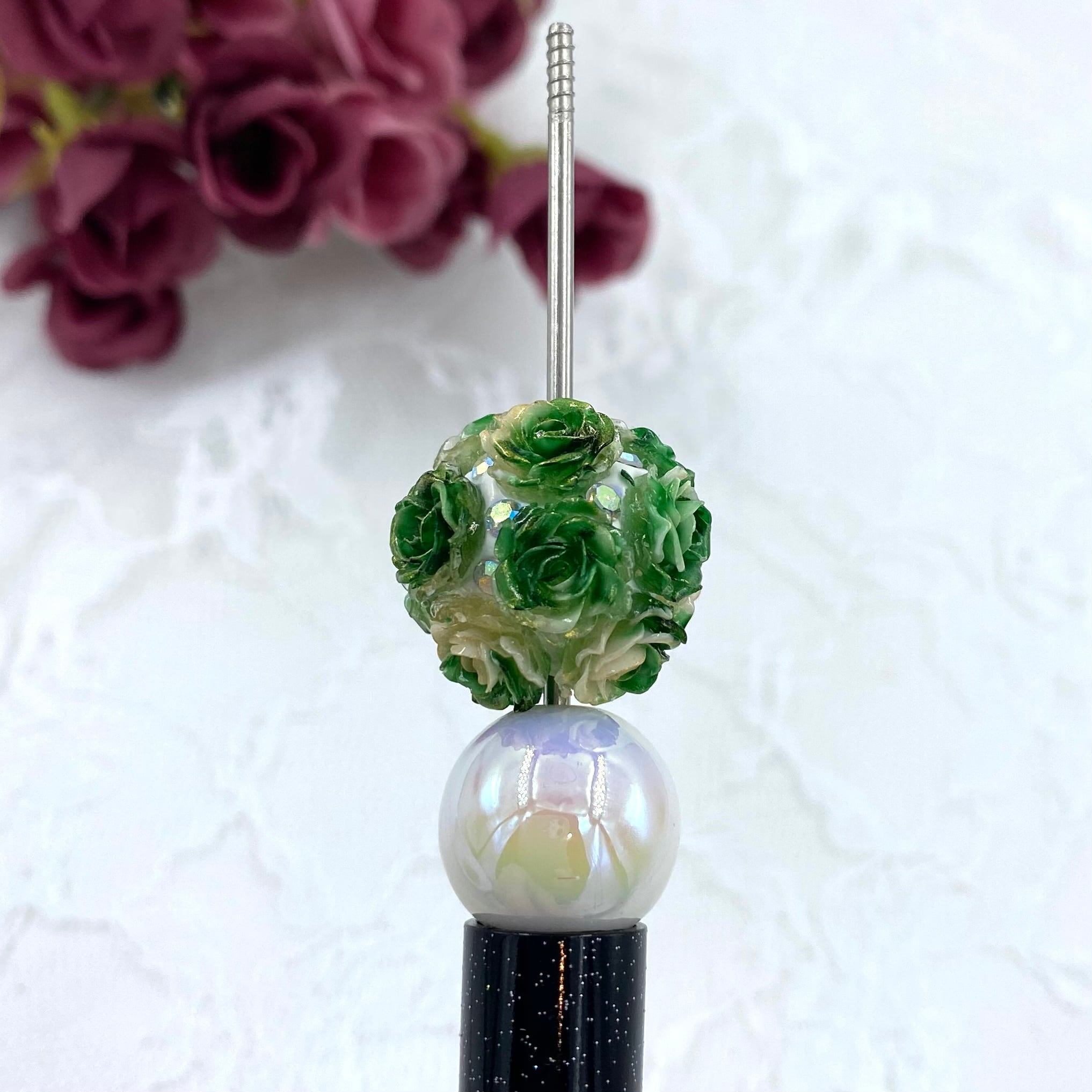 5-3 蓄光 薔薇シルバーラメビーズ カスタム可 | KSshop