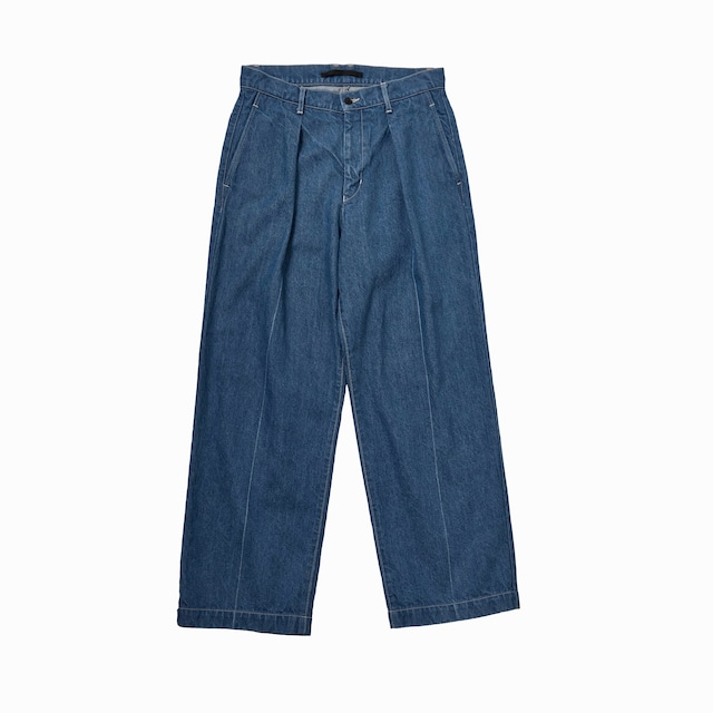 ORGANIC COTTON DENIM TUCK PANTS / オーガニックコットンタックデニム (LIGHT BLUE)