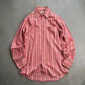 LACOSTE   ストライプ　長袖シャツ　ピンク
レッド