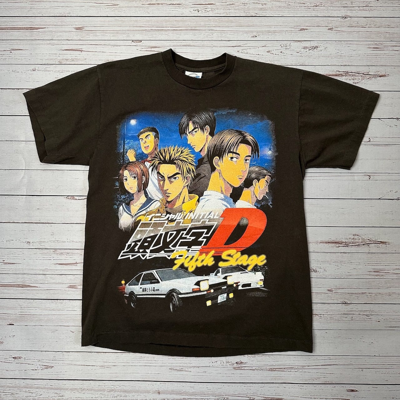 頭文字D 両面プリント シングルステッチ キャラクタープリント アニメT