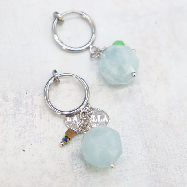 【Deep Sea Party】アクアマリン イヤリング